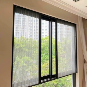 Cửa lưới chống muỗi xếp 2 cánh - cửa sổ lùa